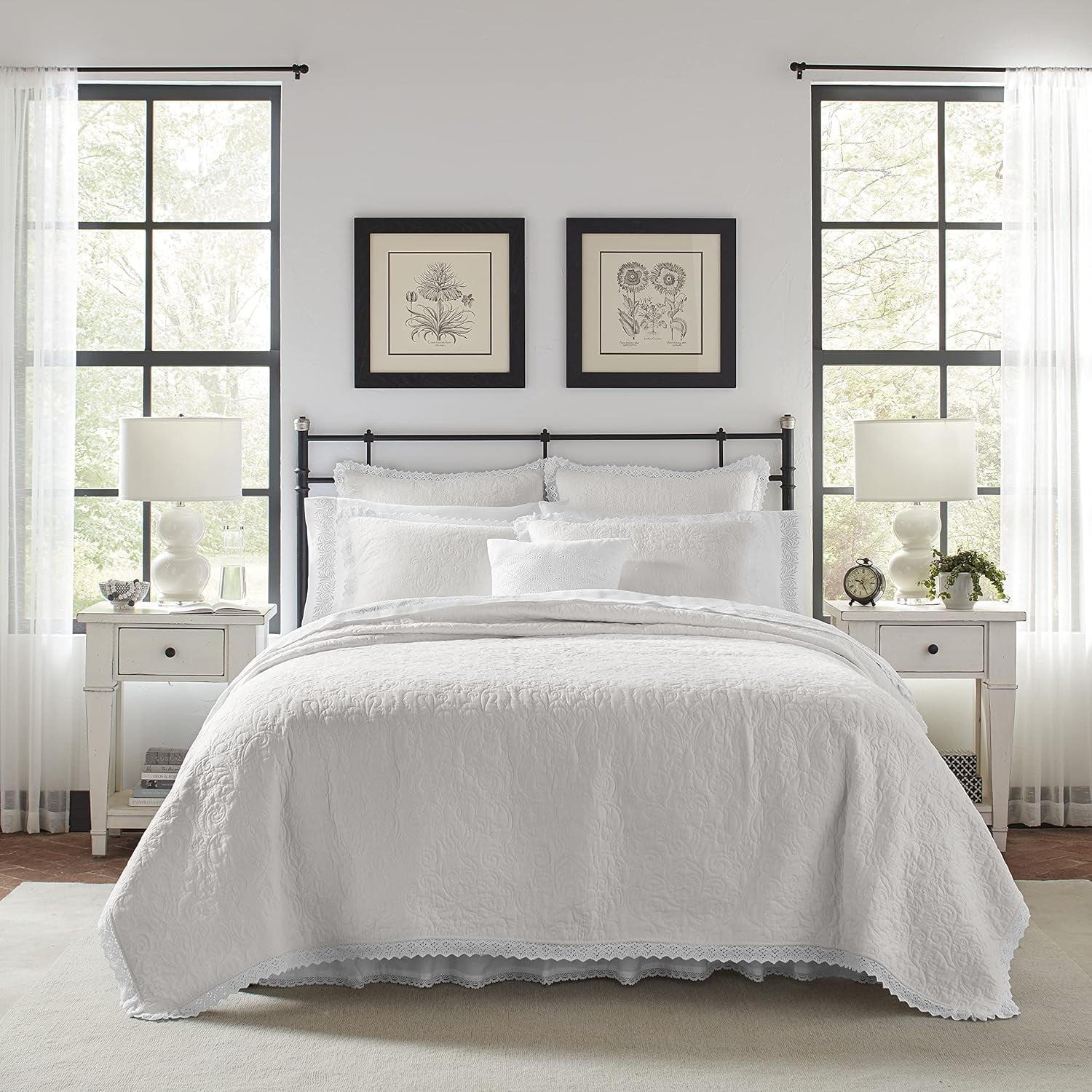 Laura Ashley Laura Ashley Heirloom Crochet Cotton Reversible Quilt Set