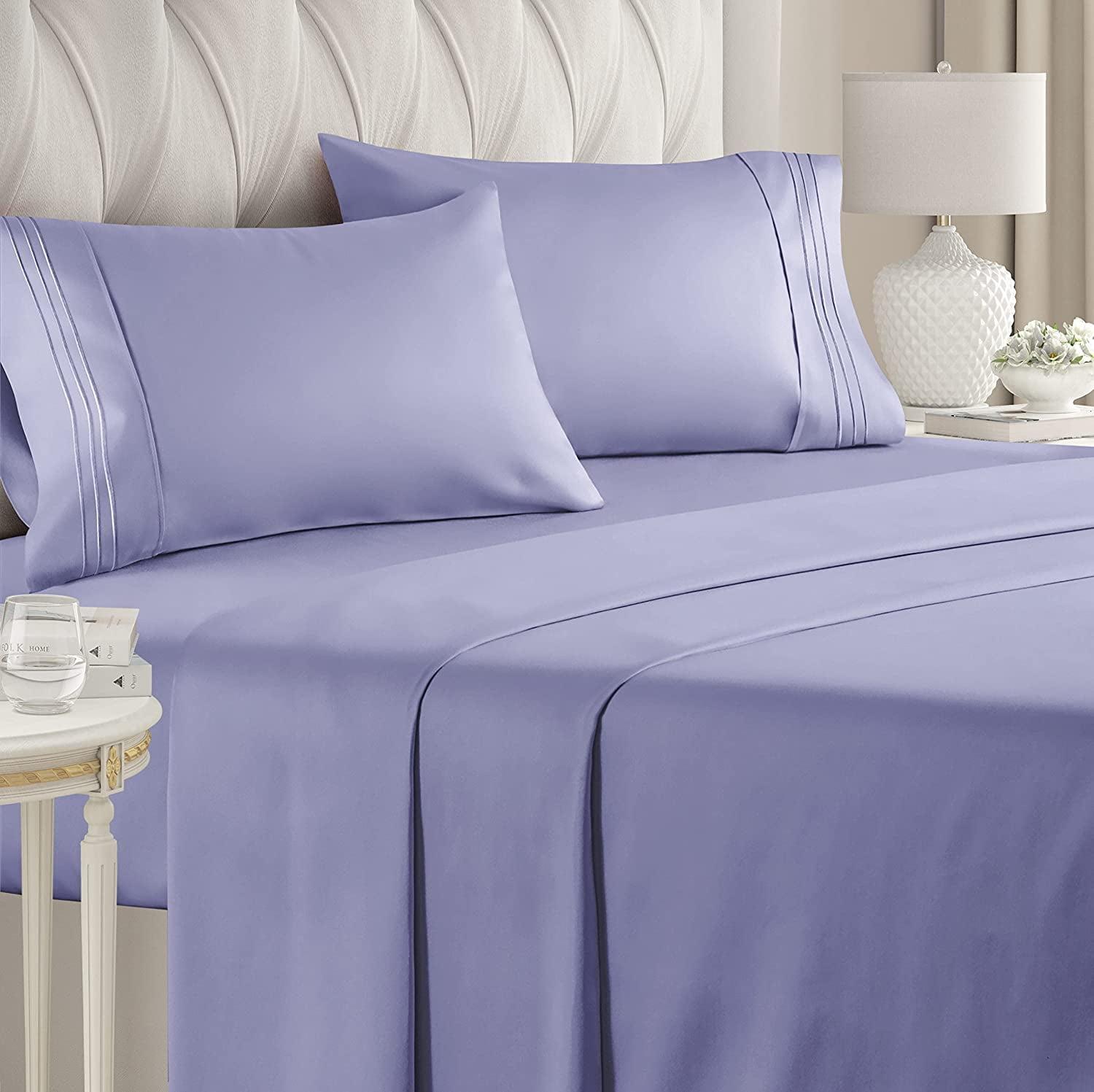 Solid 4 Piece Bed Sheet Set - Ultra Soft and Breathable Sheets - CGK Linens