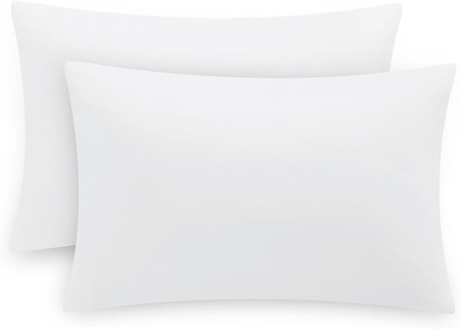 Queen Size Pillow Cases Set of 2 - White Queen Pillowcase 2 Pack with Envelope Closure, Soft Brushed Microfiber Bed Pillow Case Cover, 20x30 inches White Queen (20" x 30")