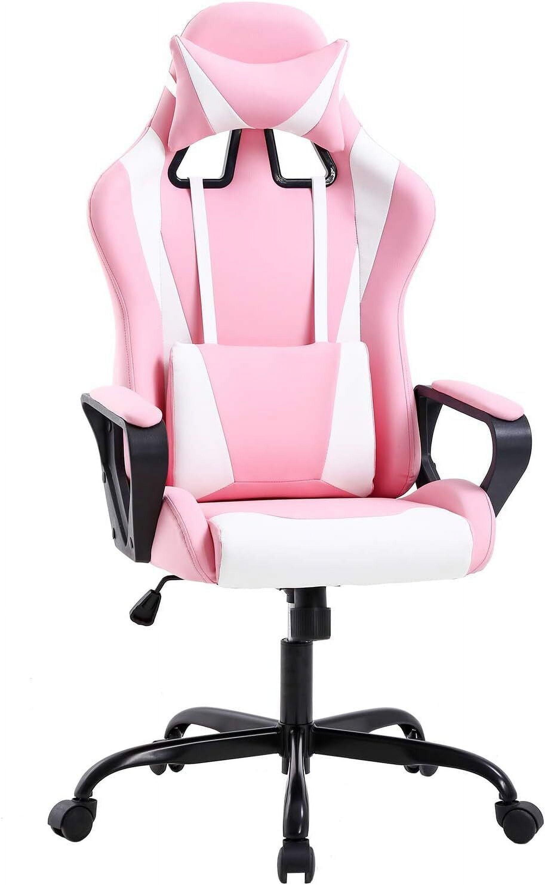 FDW Office Chair Gaming Chair Desk Chair Executive Chair with Lumbar Support Adjustable Stool Swivel Rolling Computer Chair,Pink