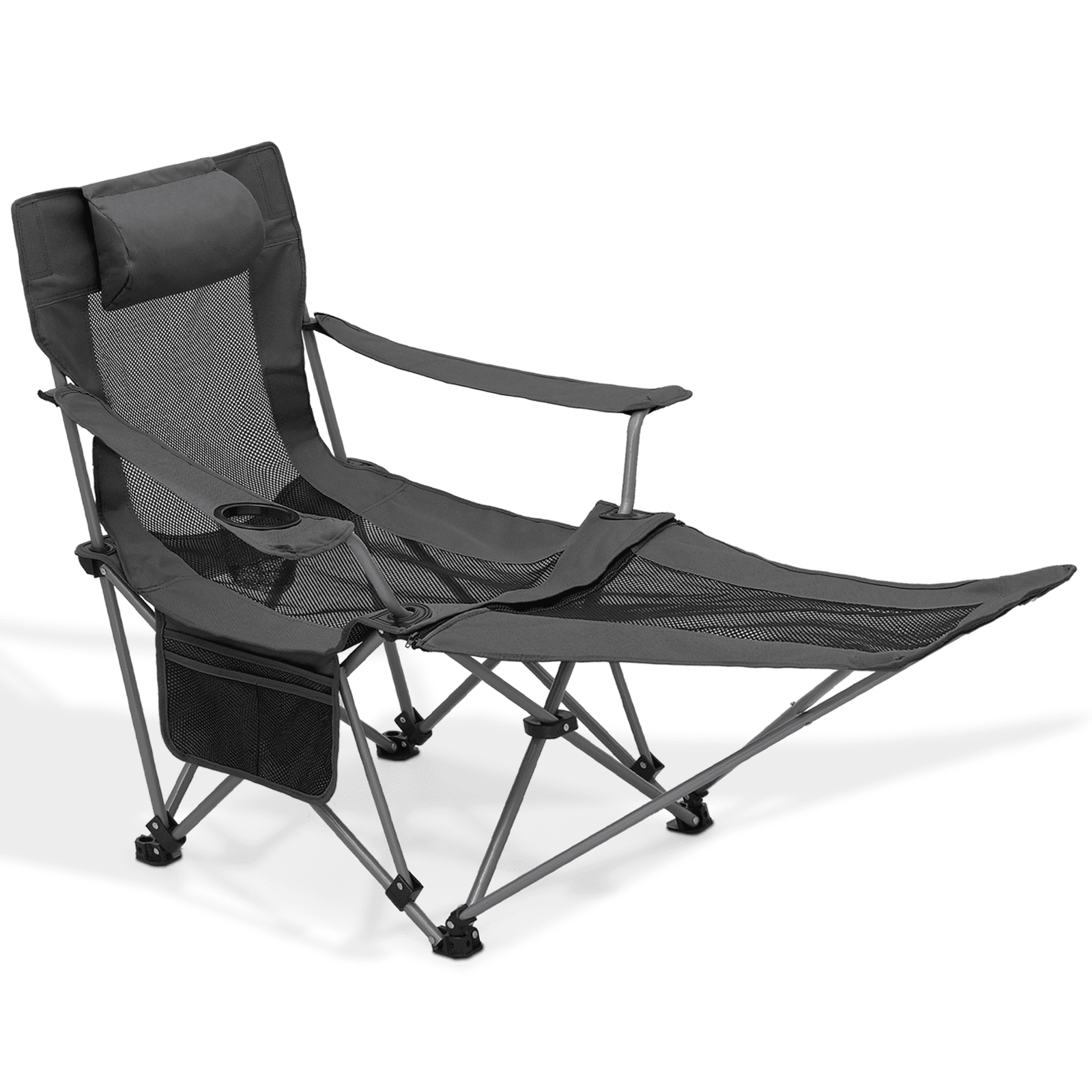 Othel Portable Folding Camping Chair with Elongated Footrest