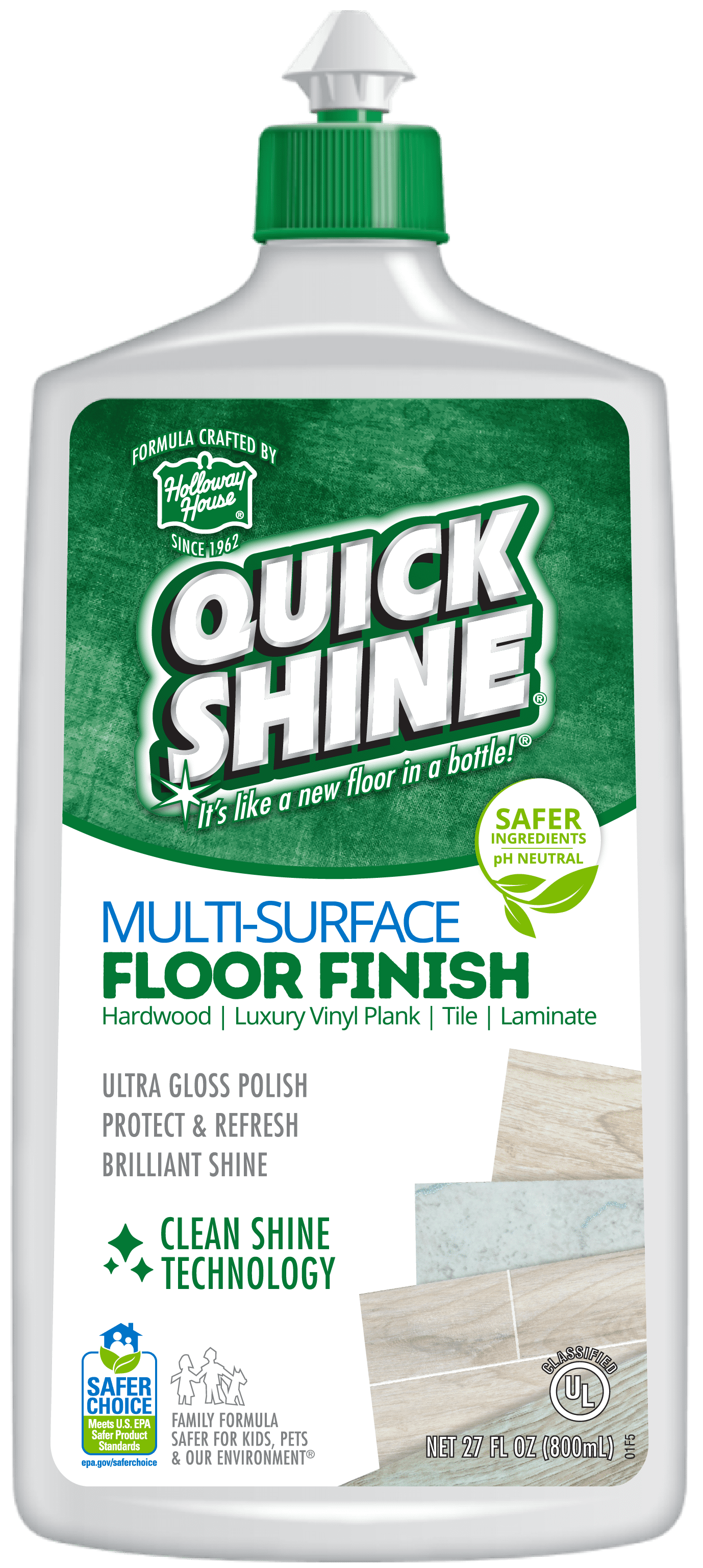 Quick Shine Multi-Surface Floor Finish, 27 fl. oz., Cleaner & Polish