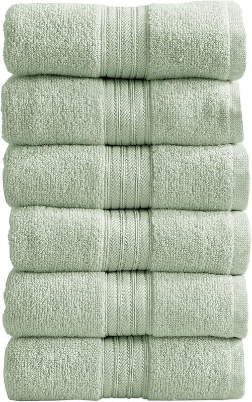 Seagreen Cotton Hand Towel Set, 6-Pack