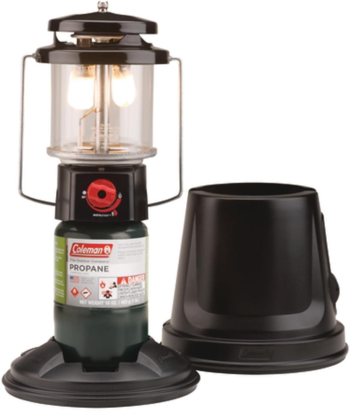 COLEMAN Deluxe Two Mantle Instastart Quickpack Propane Camping Lantern w/ Cover