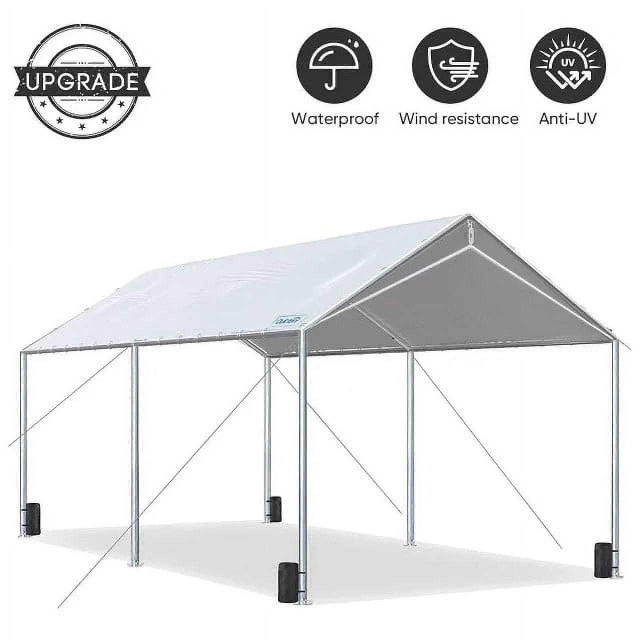 Quictent Heavy Duty Car 10' x 20' x 8.7 White Carport