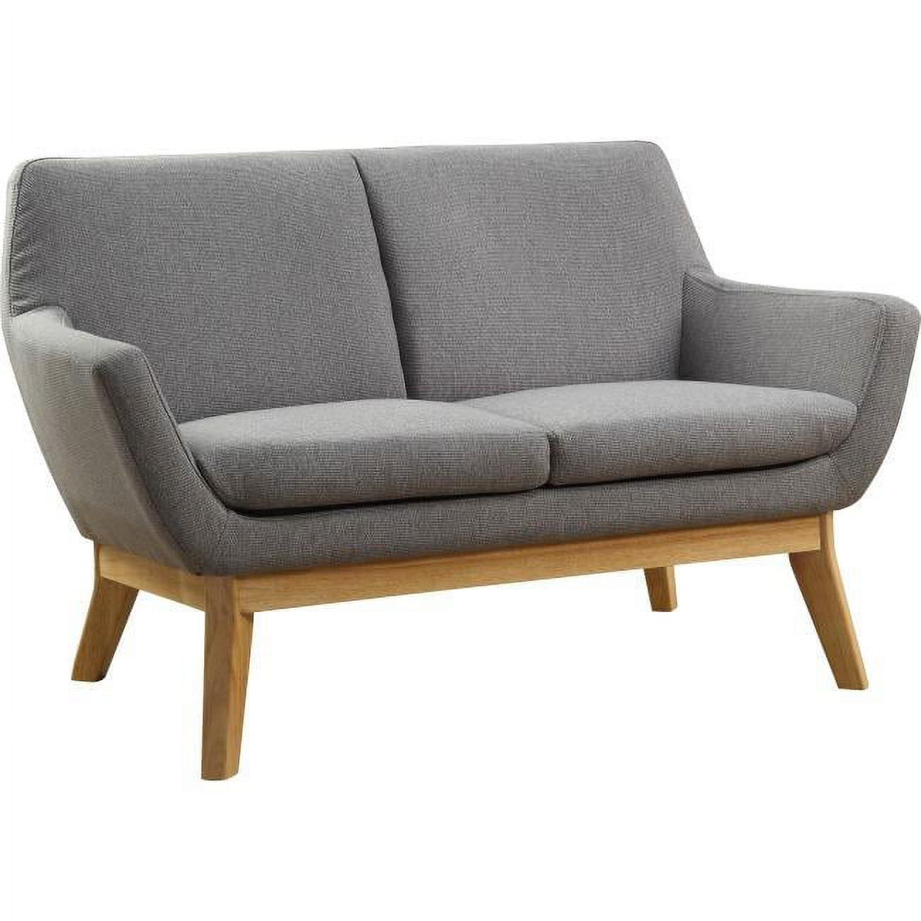 Elegant Gray 53'' Modern Loveseat with Pillow-Top Arms and Lumbar Support