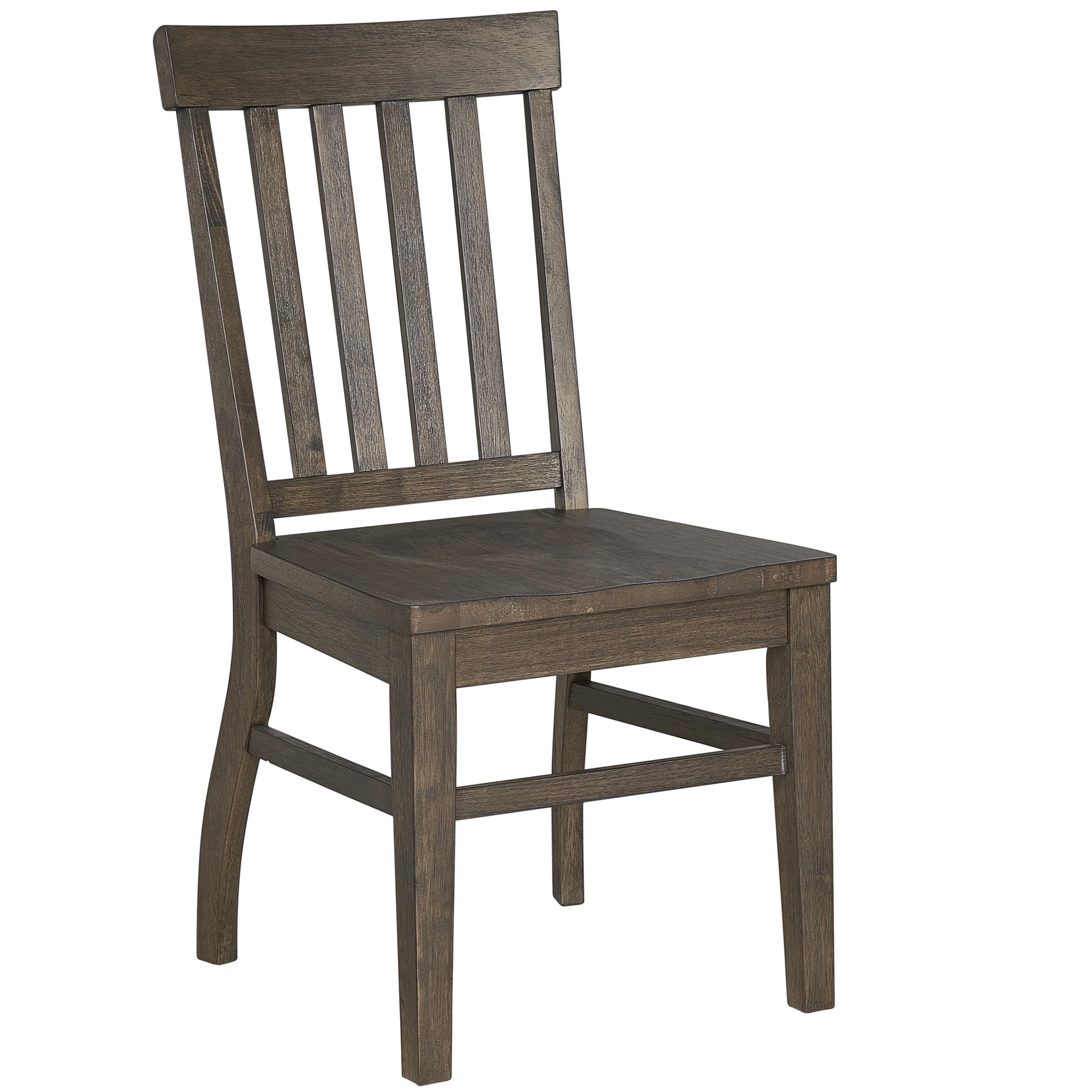 Set of 2 Dark Oak High Slat Back Side Chairs