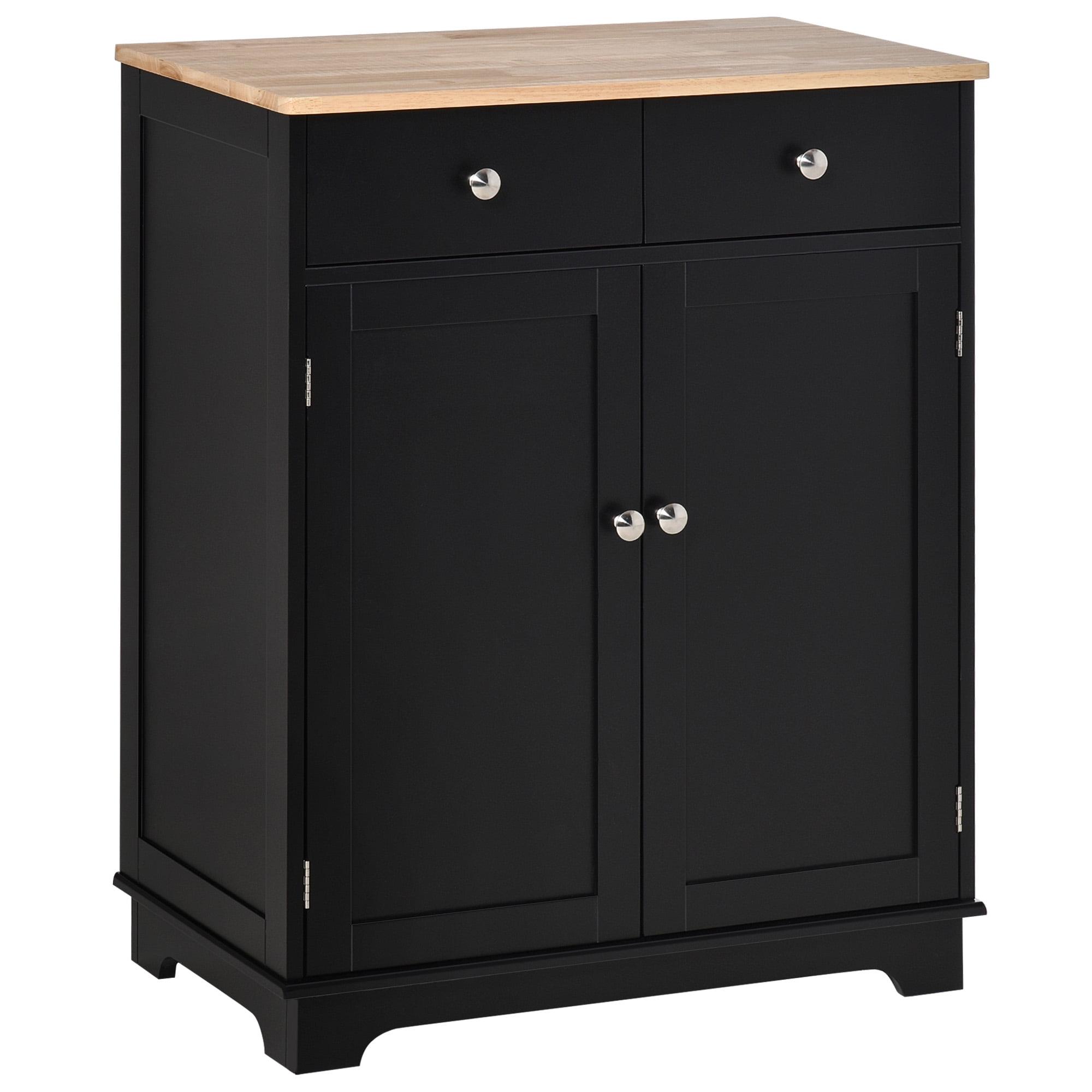 HOMCOM Sideboard Buffet Cabinet with 2 Drawers, Adjustable Shelf for Living Room, Black