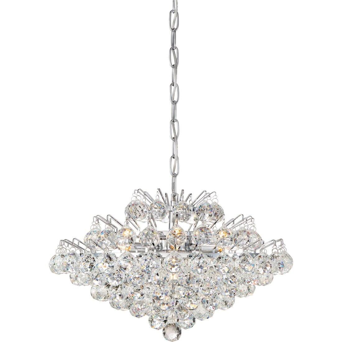 Bordeaux 19.5" Crystal and Chrome 7-Light Pendant