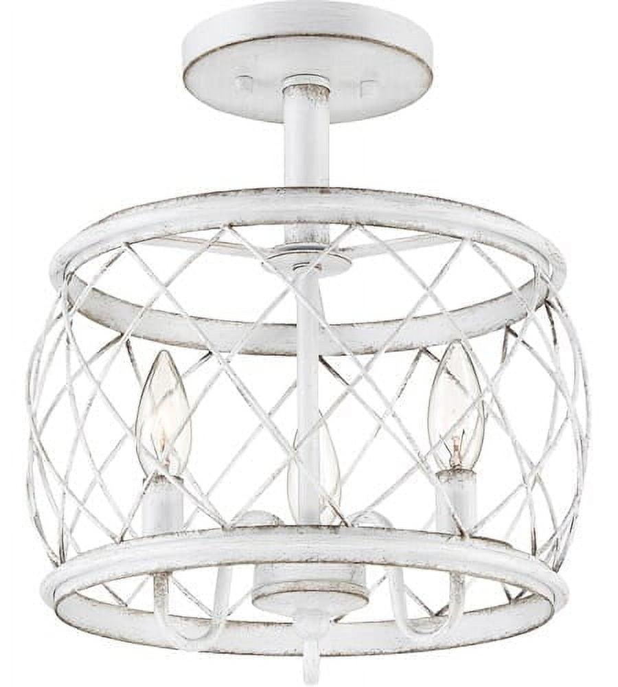Quoizel Lighting Dury 3 - Light Semi-Flush Mount in  Antique White