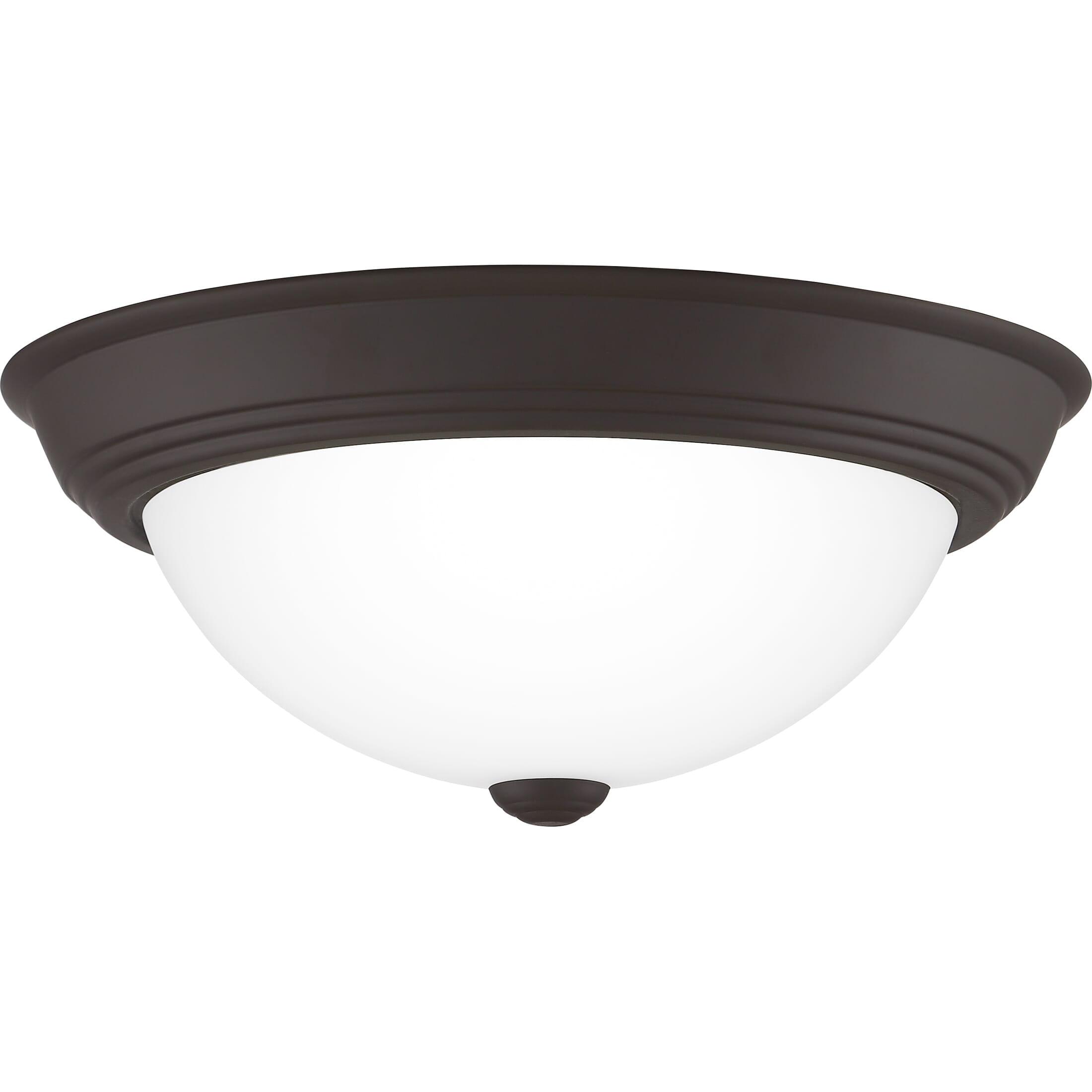 Erwin 13'' Bronze and Glass Flush Mount Ceiling Light