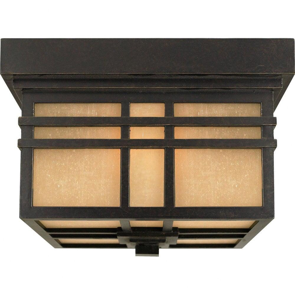 Imperial Bronze 11.5'' Outdoor Flush Mount with Linen Glass