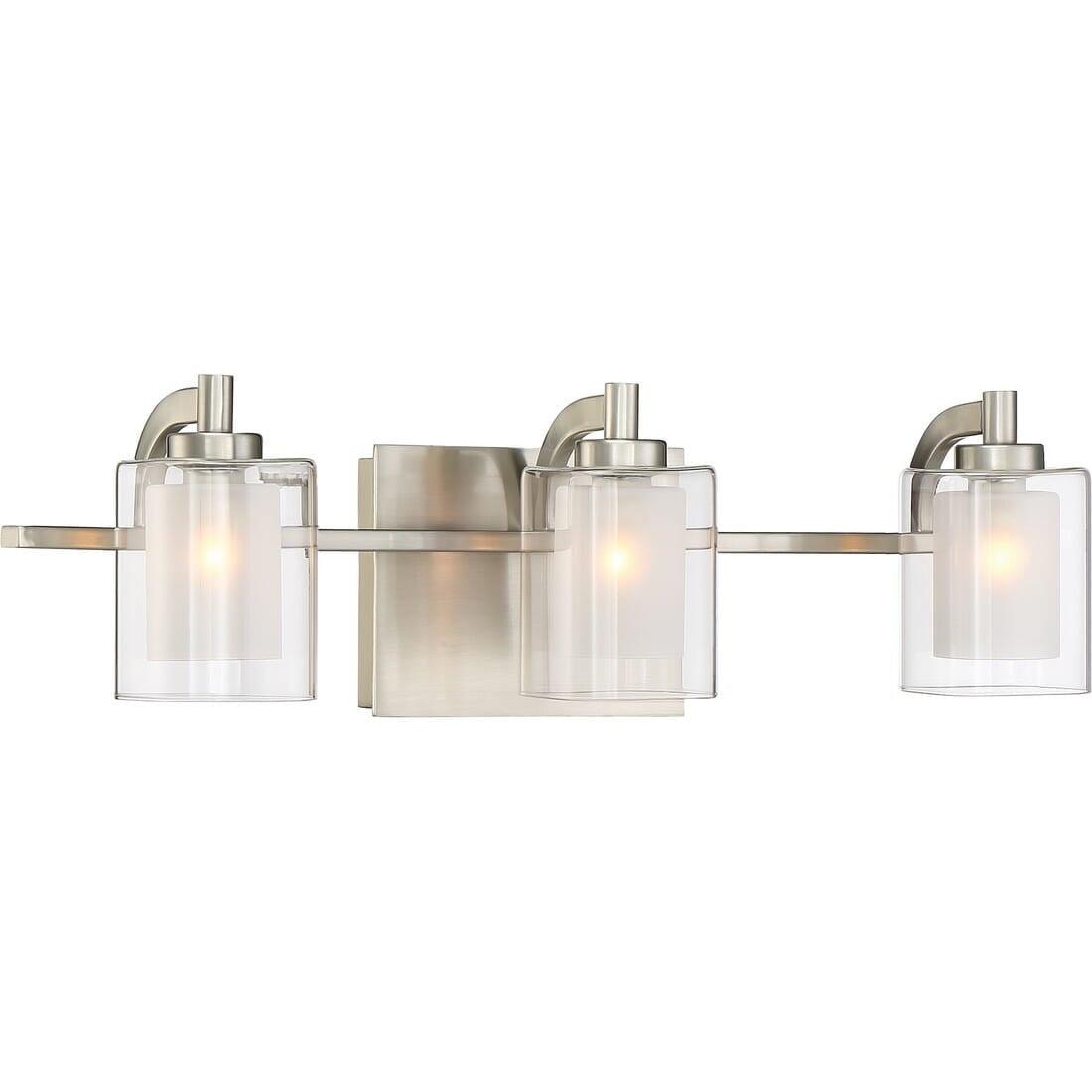 Elegant Brushed Nickel 21" LED Vanity Wall Light with Dimmable Frosted Bulbs