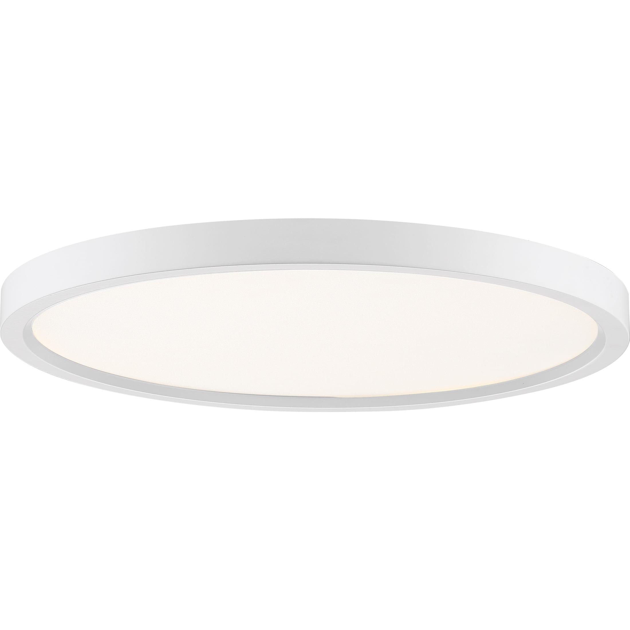 15'' White Glass LED Flush Mount Light with Brushed Nickel