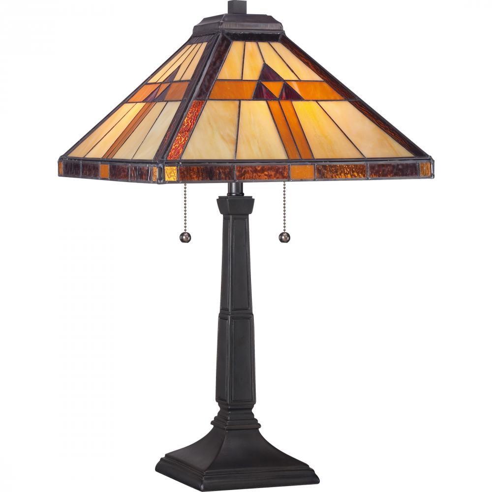 Bronze Stained Glass Tiffany Style Table Lamp