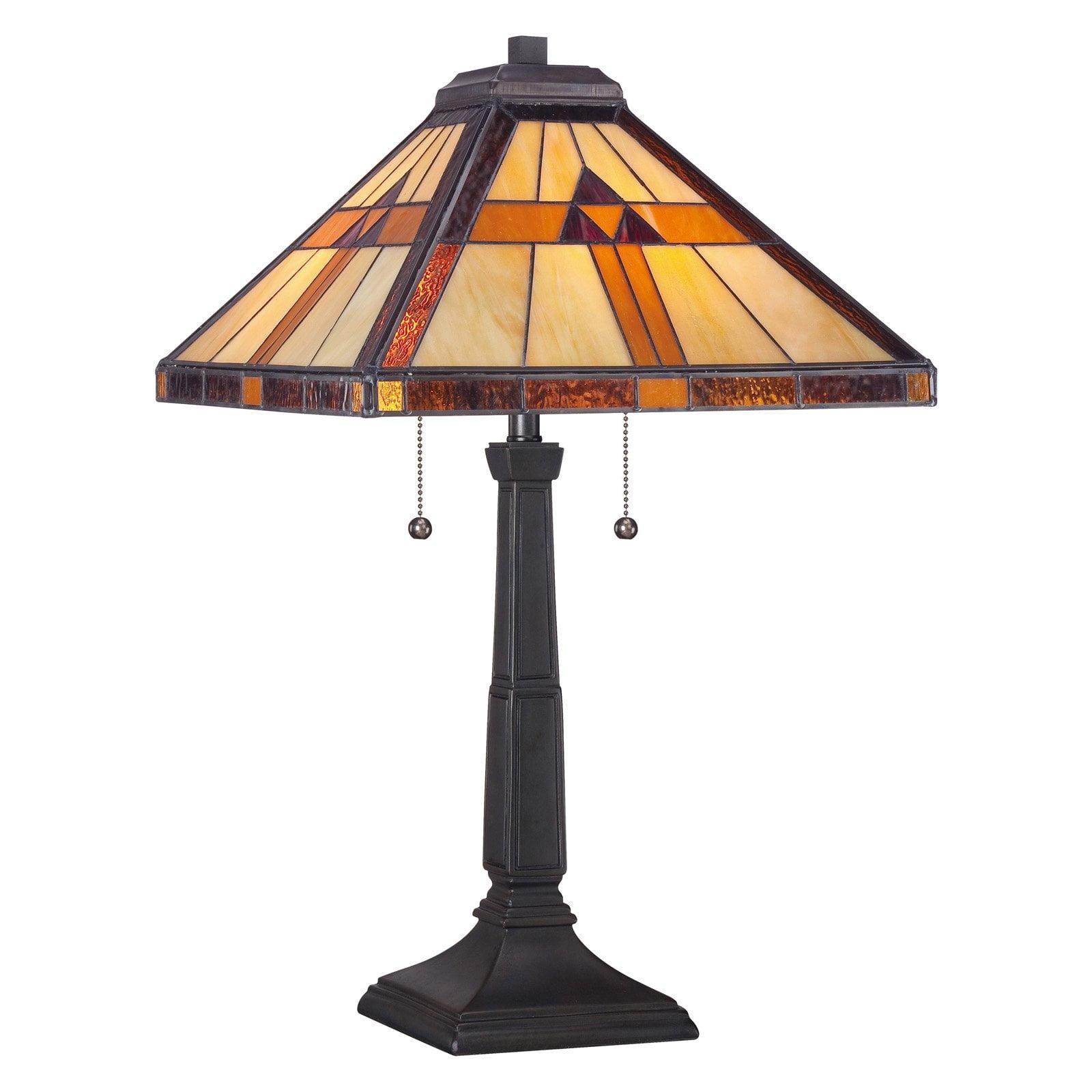 Bronze Stained Glass Tiffany Style Table Lamp