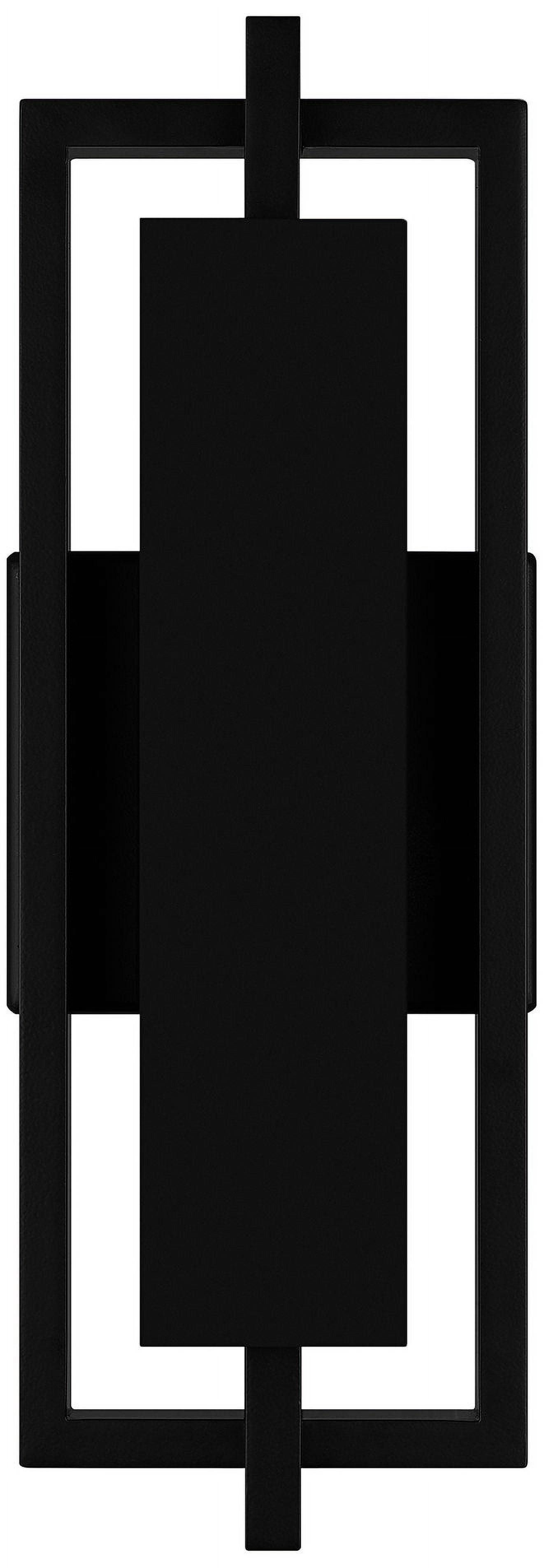 Matte Black Geometric LED Outdoor Wall Lantern