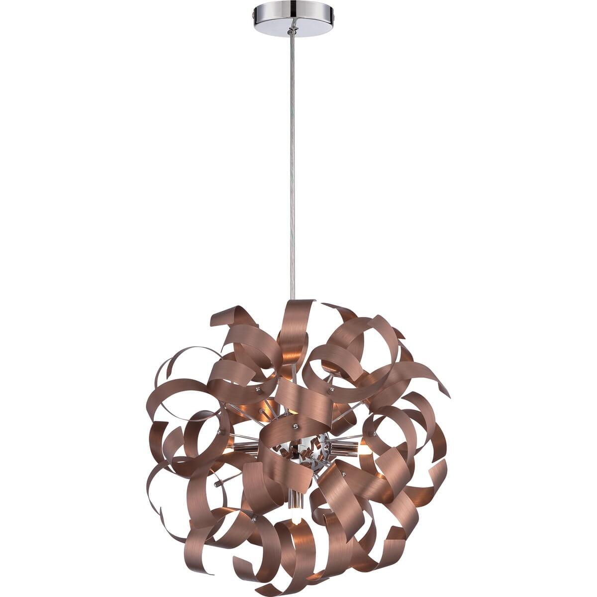 Quoizel Lighting Ribbons 5 - Light Pendant in  Satin Copper