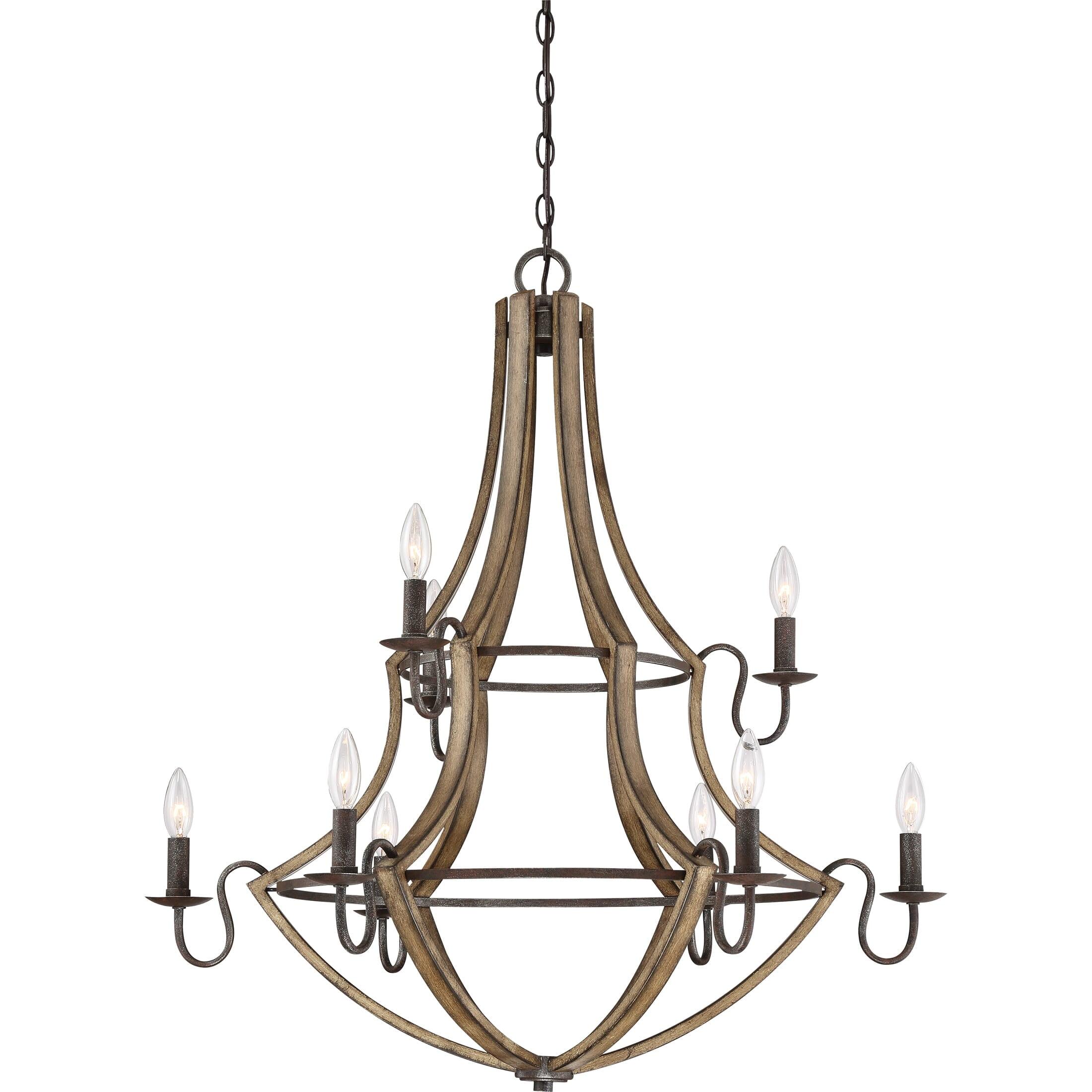 Rustic Black 32.5" Industrial Minimalist Steel Chandelier