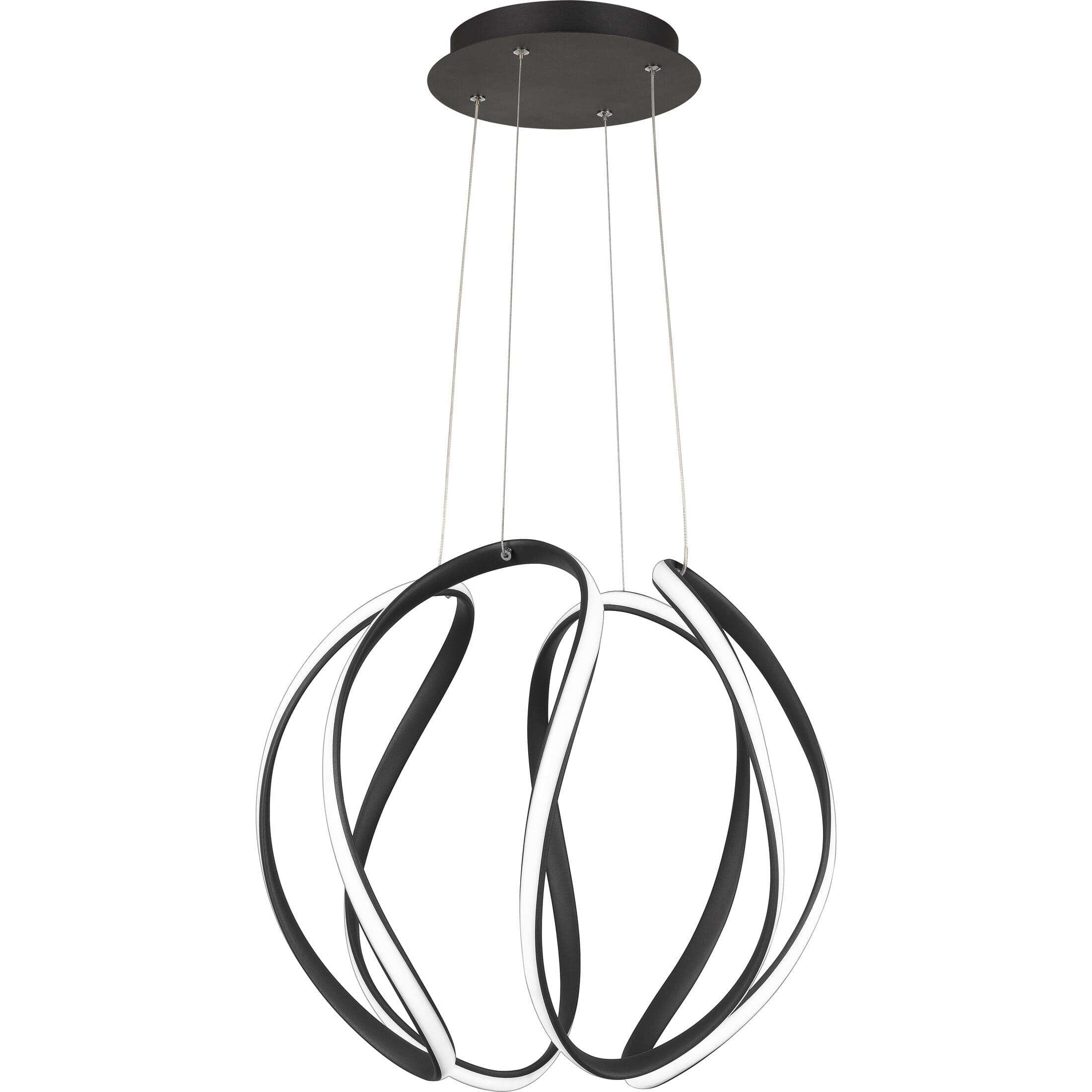 Modern Geometric LED Globe Pendant in Earth Black and Brushed Nickel