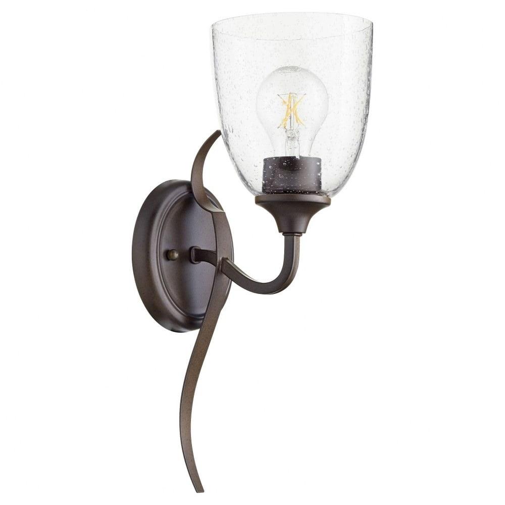 Traditional Bronze 15" Outdoor Wall Sconce with Clear Seeded Glass