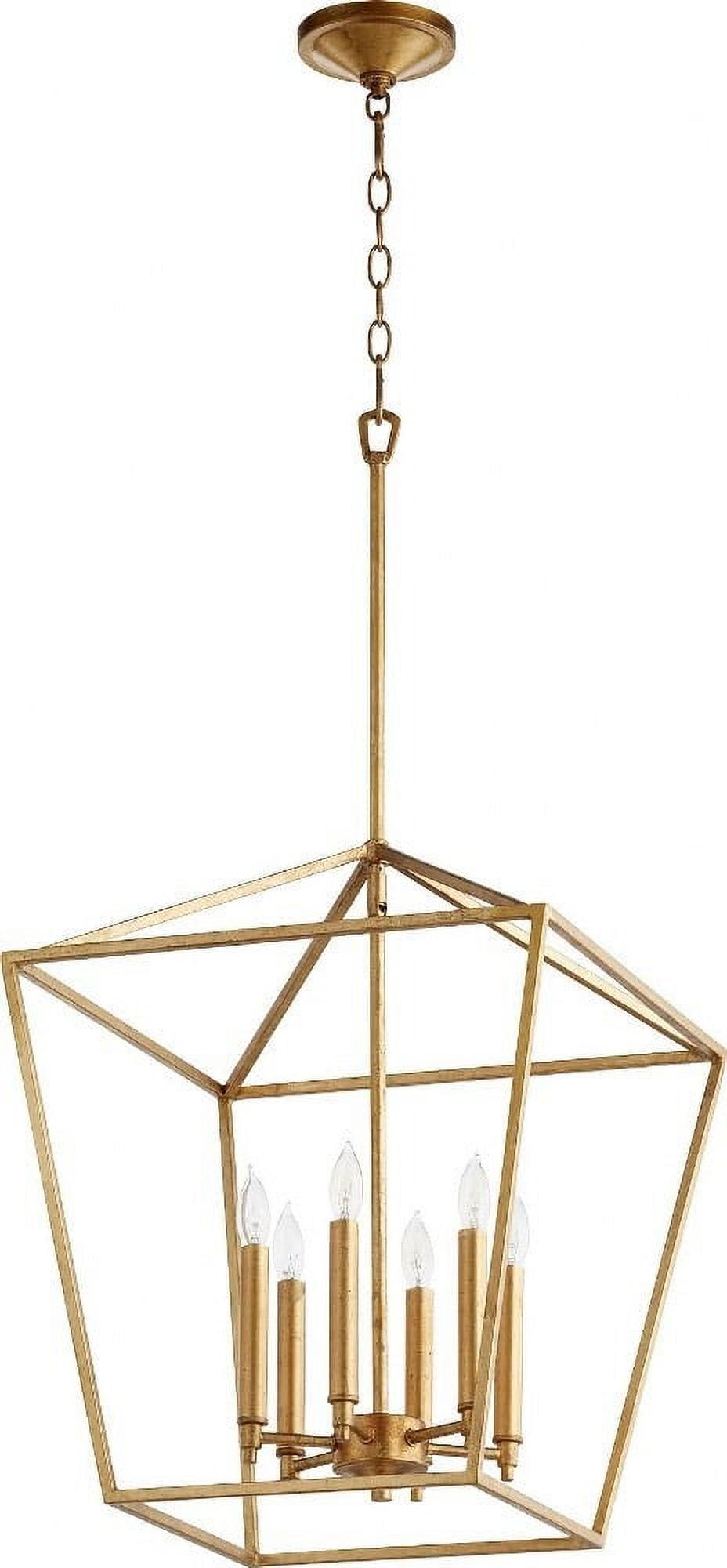 Quorum Lighting Gabriel 6-Light Entry Pendant, Gold Leaf, 17W x 21H