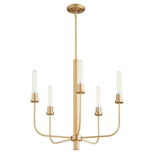 612-5-80-Quorum Lighting-Sheridan - 5 Light Chandelier In Soft Contemporary Style-25 Inches Tall and 24.5 Inches Wide-Aged Brass Finish