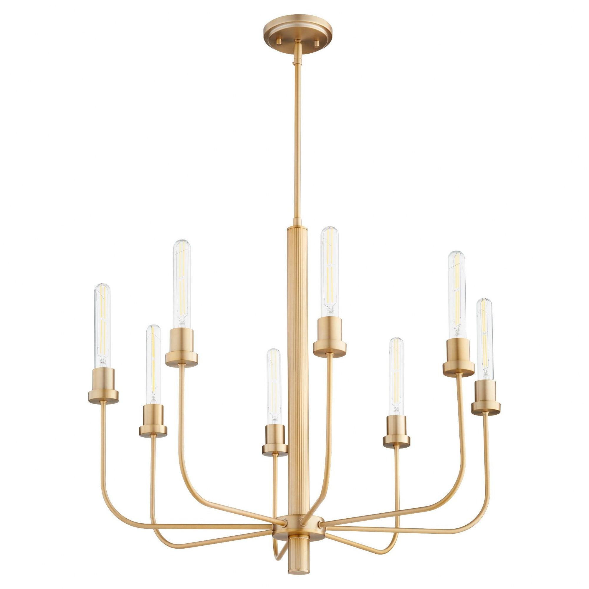 612-5-80-Quorum Lighting-Sheridan - 5 Light Chandelier In Soft Contemporary Style-25 Inches Tall and 24.5 Inches Wide-Aged Brass Finish