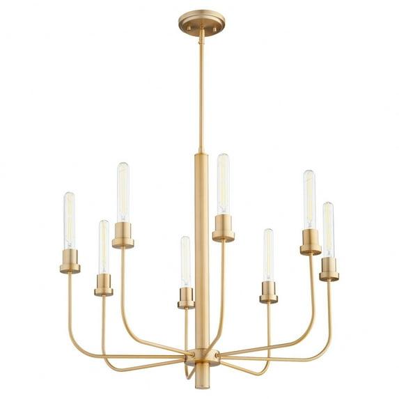 612-5-80-Quorum Lighting-Sheridan - 5 Light Chandelier In Soft Contemporary Style-25 Inches Tall and 24.5 Inches Wide-Aged Brass Finish