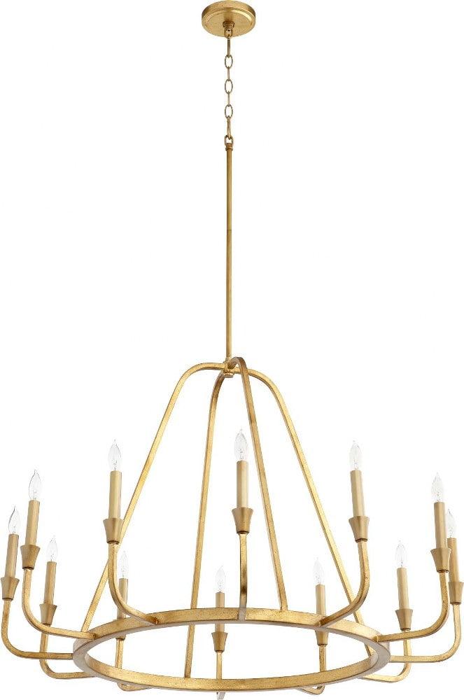 6314-12-74-Quorum Lighting-Marquee - 12 Light Chandelier In Traditional Style-25.75 Inches Tall and 36.5 Inches Wide-Gold Leaf Finish    -Traditional