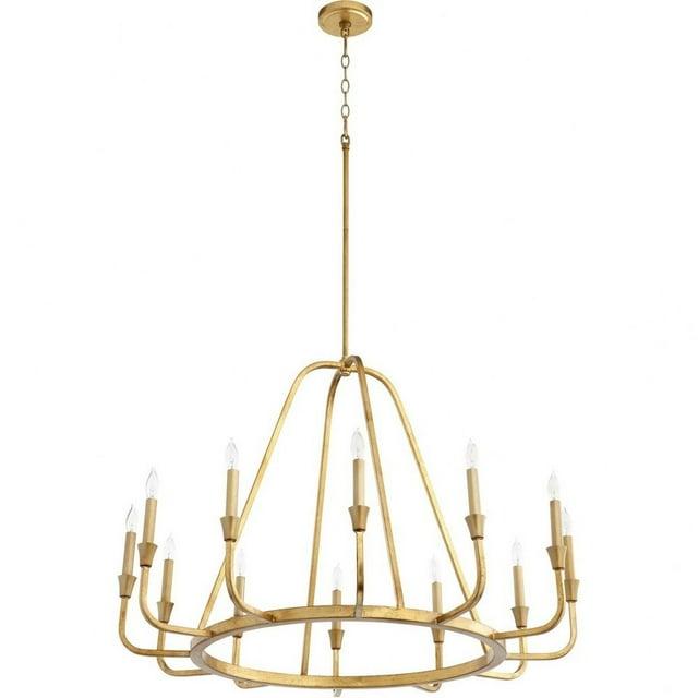 12 Light Chandelier In Traditional Style-25.75 Inches Tall And 36.5 Inches Wide-Gold Leaf Finish    -Traditional Installation Quorum Lighting