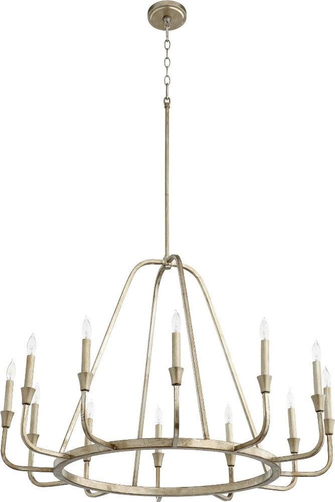 6314-12-60-Quorum Lighting-Marquee - 12 Light Chandelier In Traditional Style-25.75 Inches Tall and 36.5 Inches Wide-Aged Silver Leaf Finish