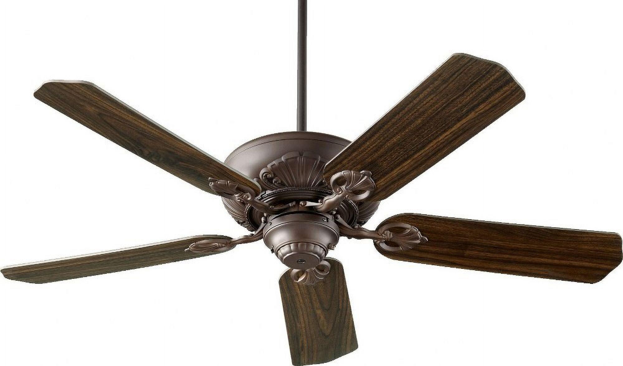 Transitional 52" Oiled Bronze & Walnut Ceiling Fan with Light Kit Option