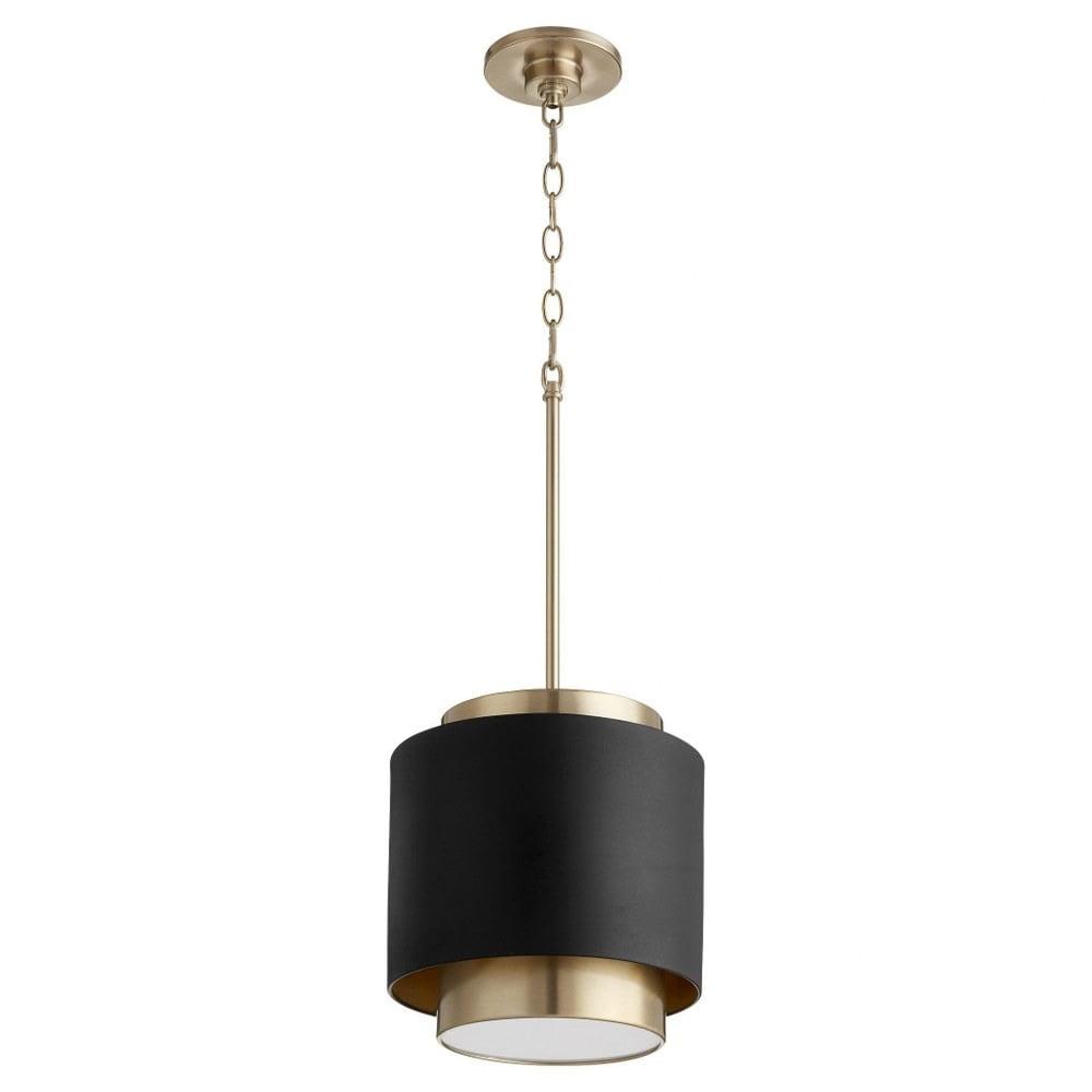 Quorum Lighting 1 - Light Pendant in  Noir/Aged Brass