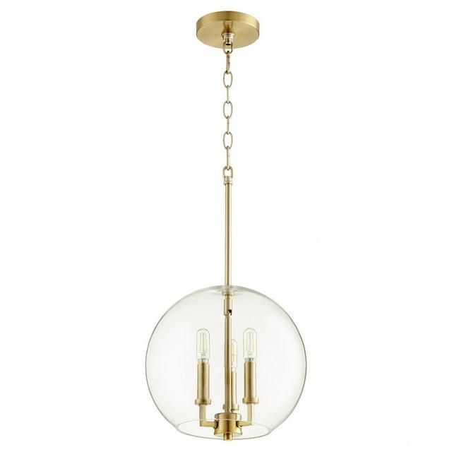 Quorum Lighting 3 - Light Pendant in  Aged Brass