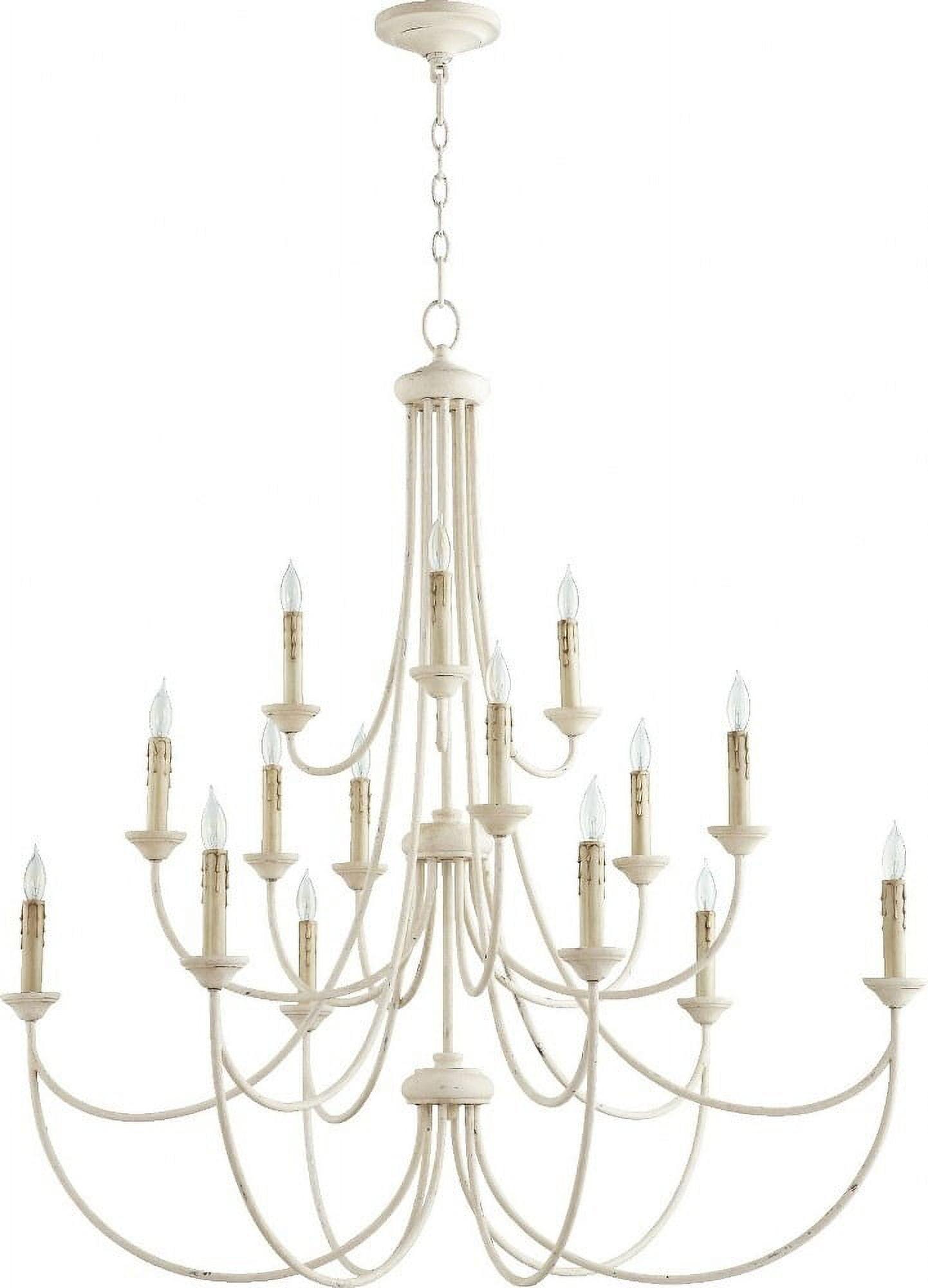 Persian White 43" 15-Light 3-Tier Candle Chandelier