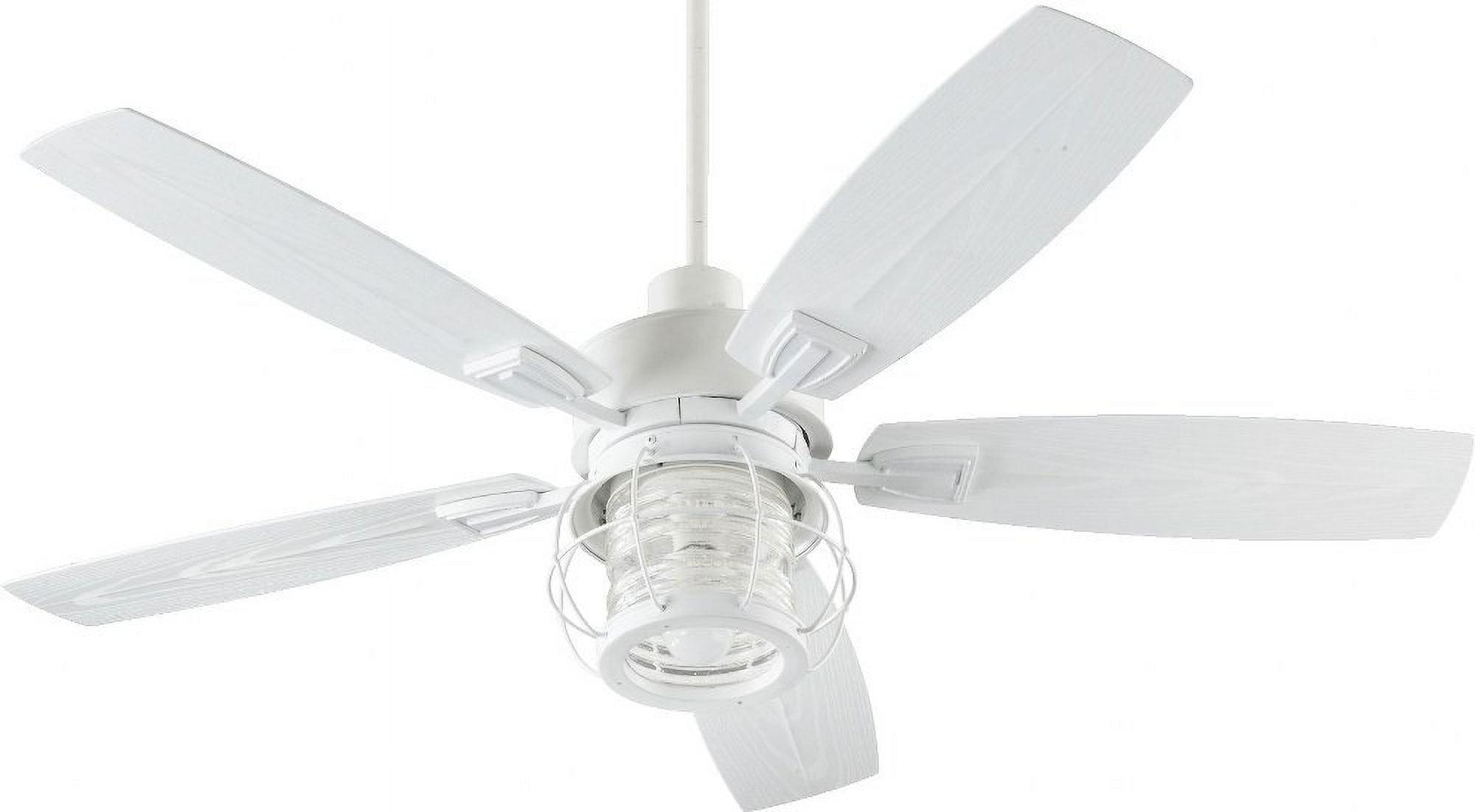 Studio White 52" Outdoor Ceiling Fan with LED Light