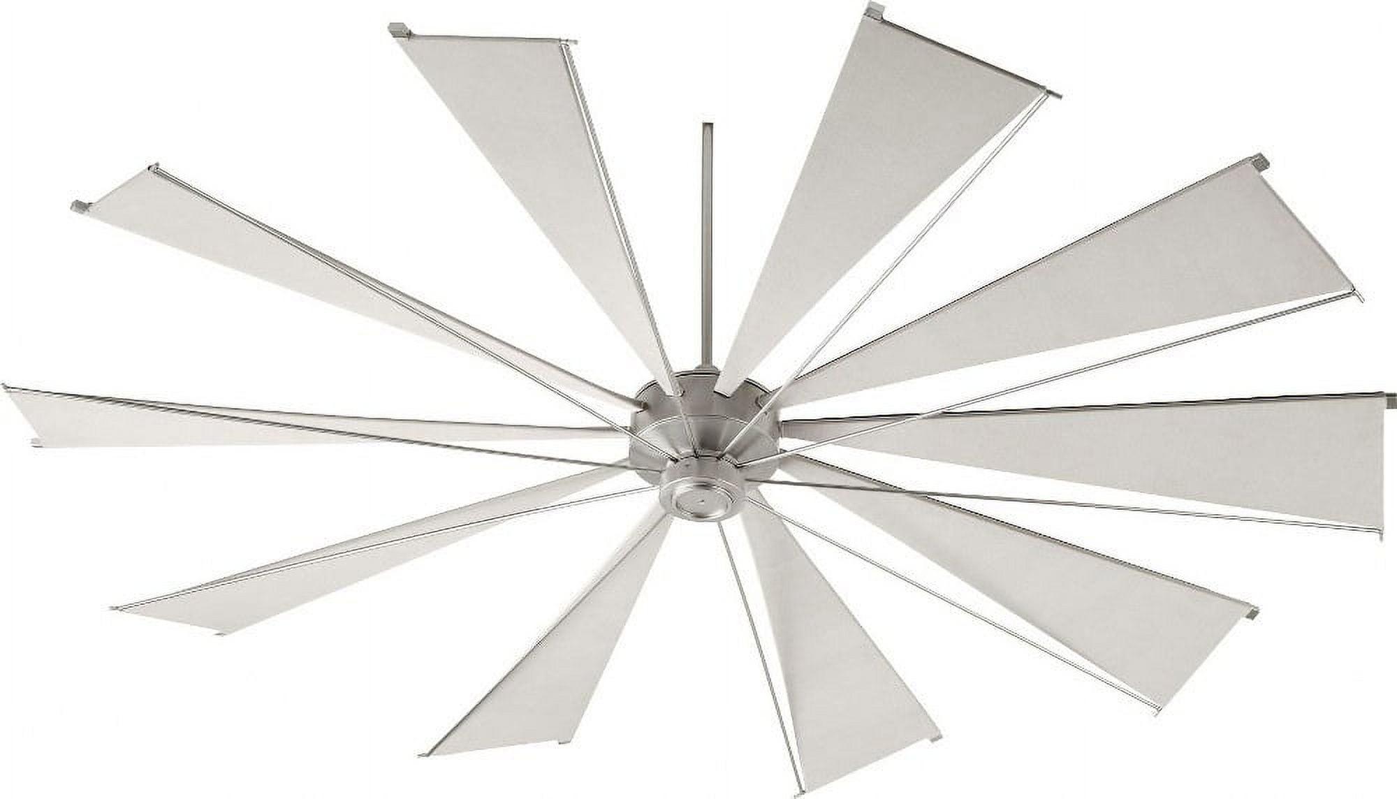 Mykonos 92" Satin Nickel Ceiling Fan with Reversible Gray Blades