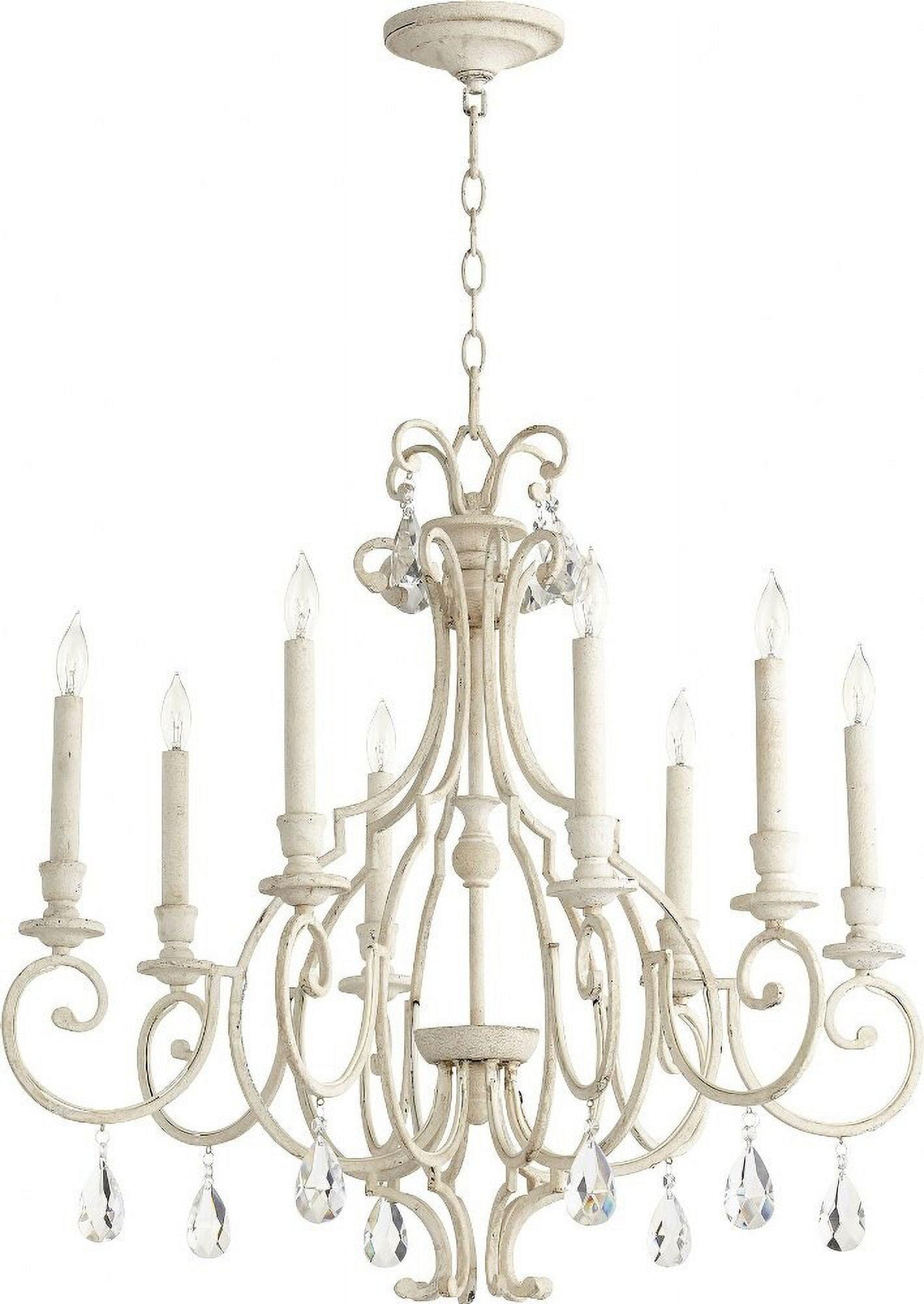 Ansley Persian White 8-Light Transitional Chandelier, 29" Width