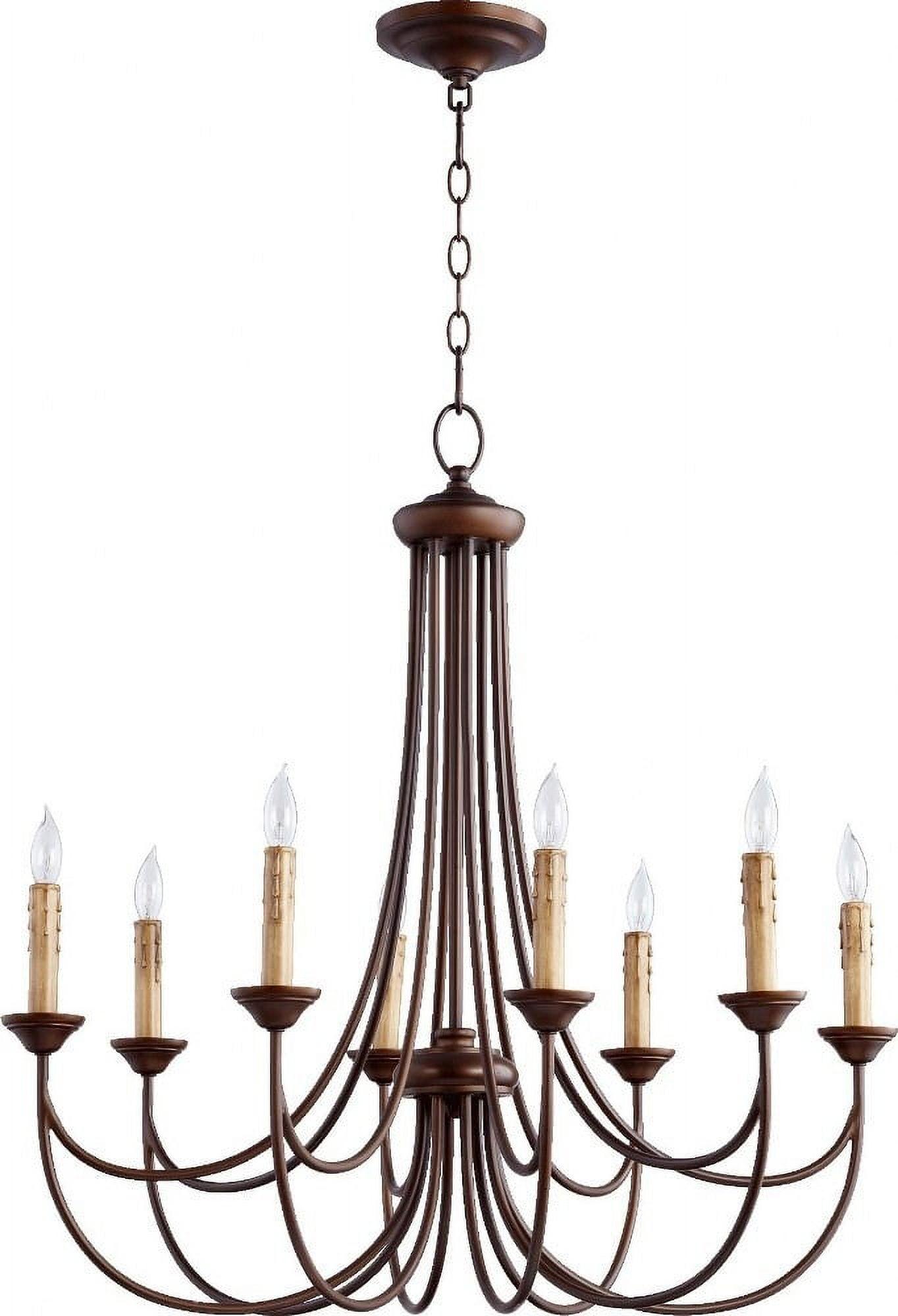 Brooks 30" Bronze 8-Light Candle Chandelier