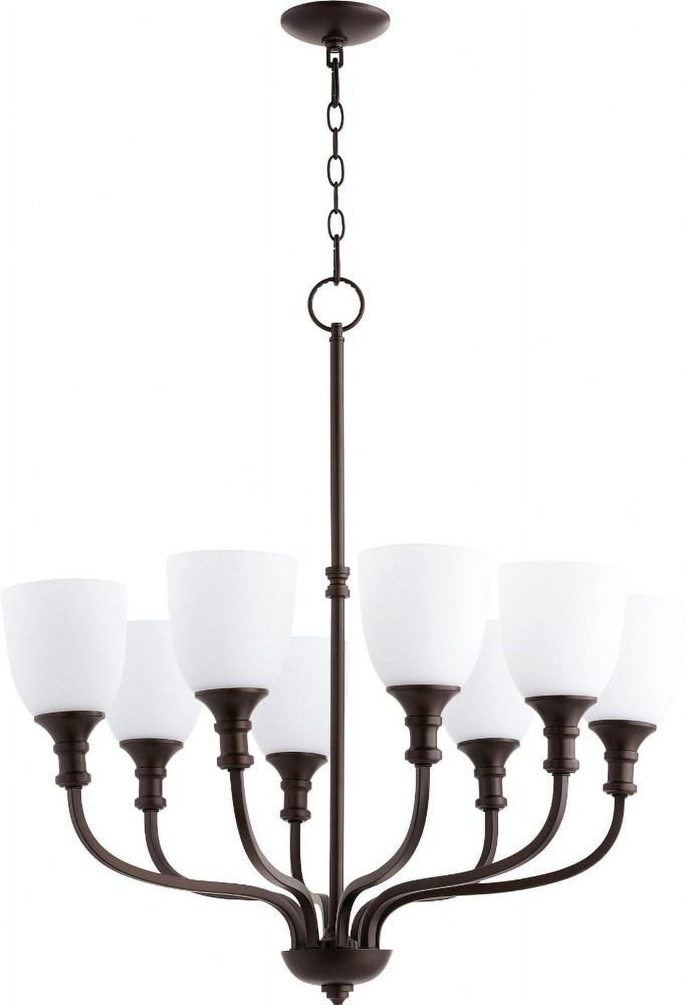 Richmond 32" Bronze Glass 8-Light Chandelier