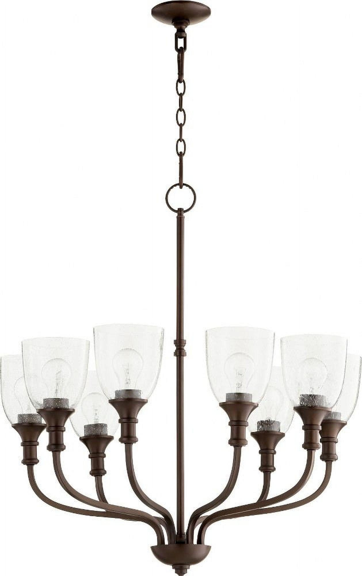 Elegant Richmond 32" Bronze Chandelier with Clear Seeded Glass