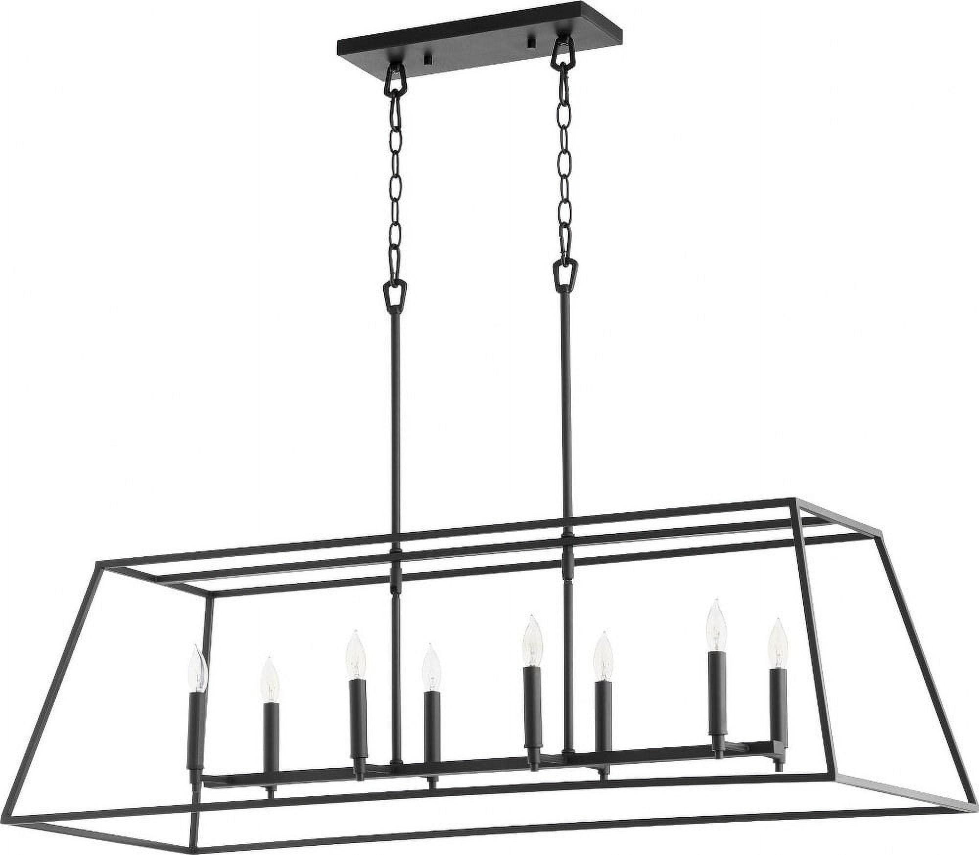 Quorum Lighting Gabriel 8-Light Linear Pendant, Noir Finish, 44.5 Length, Dry Rated