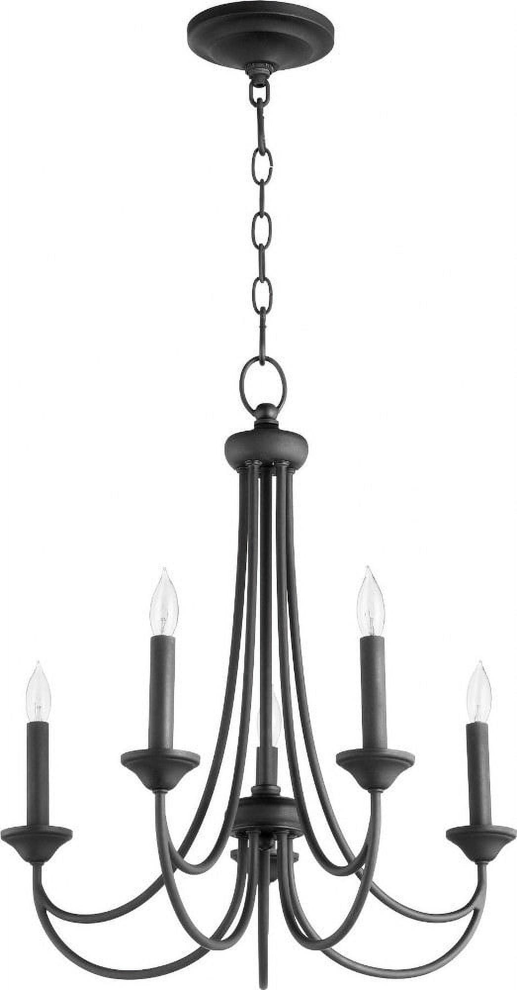 Quorum Lighting Brooks 5-Light Chandelier, Noir, 22 Width, 23.5 Height