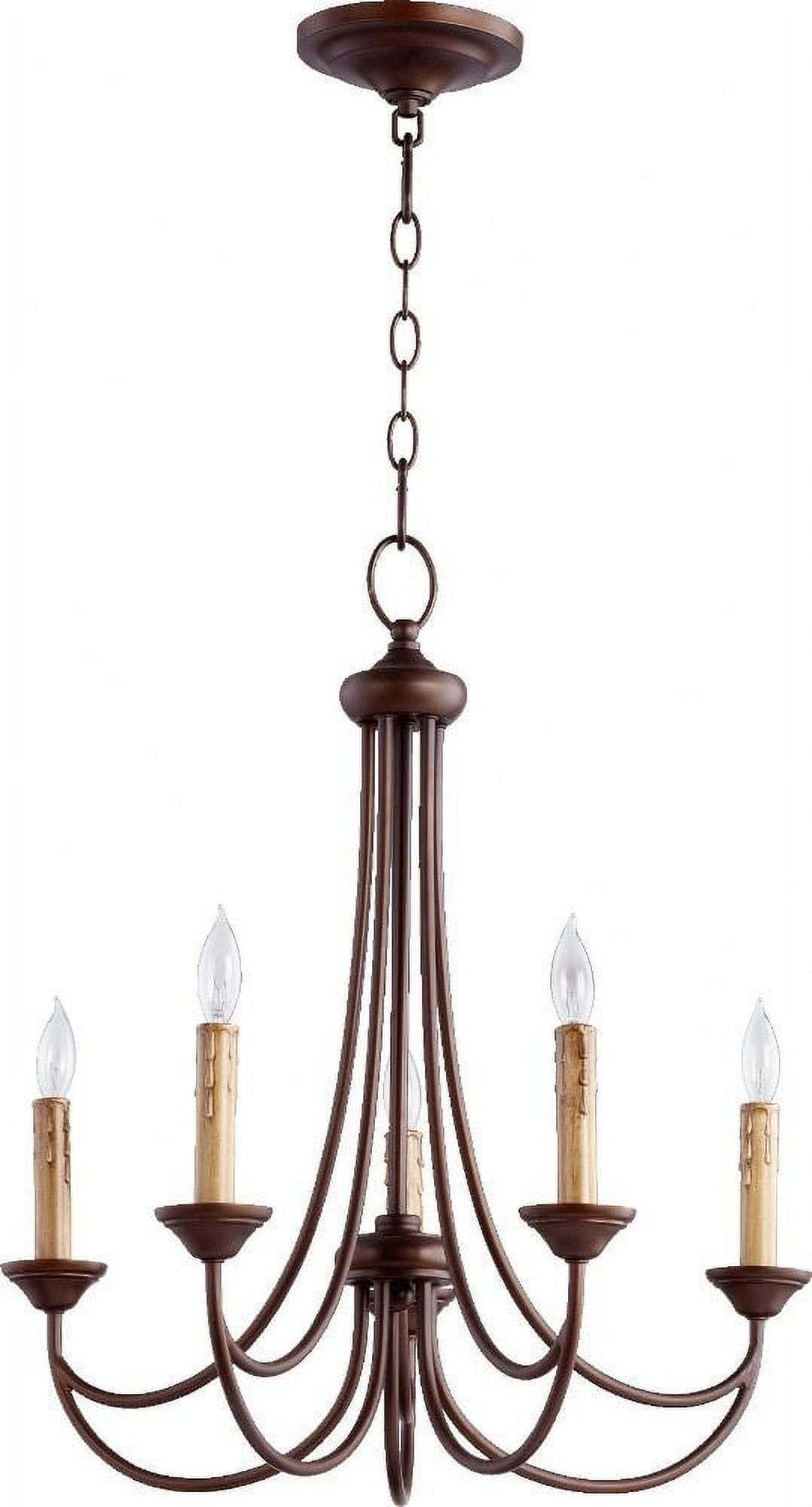 Quorum Lighting Brooks 5-Light Chandelier, Oiled Bronze, 22 Width, 23.5 Height