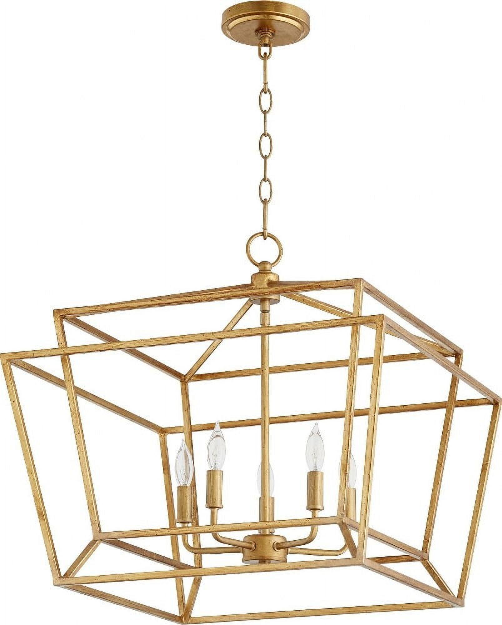 Gold Leaf 5-Light Geometric Chandelier