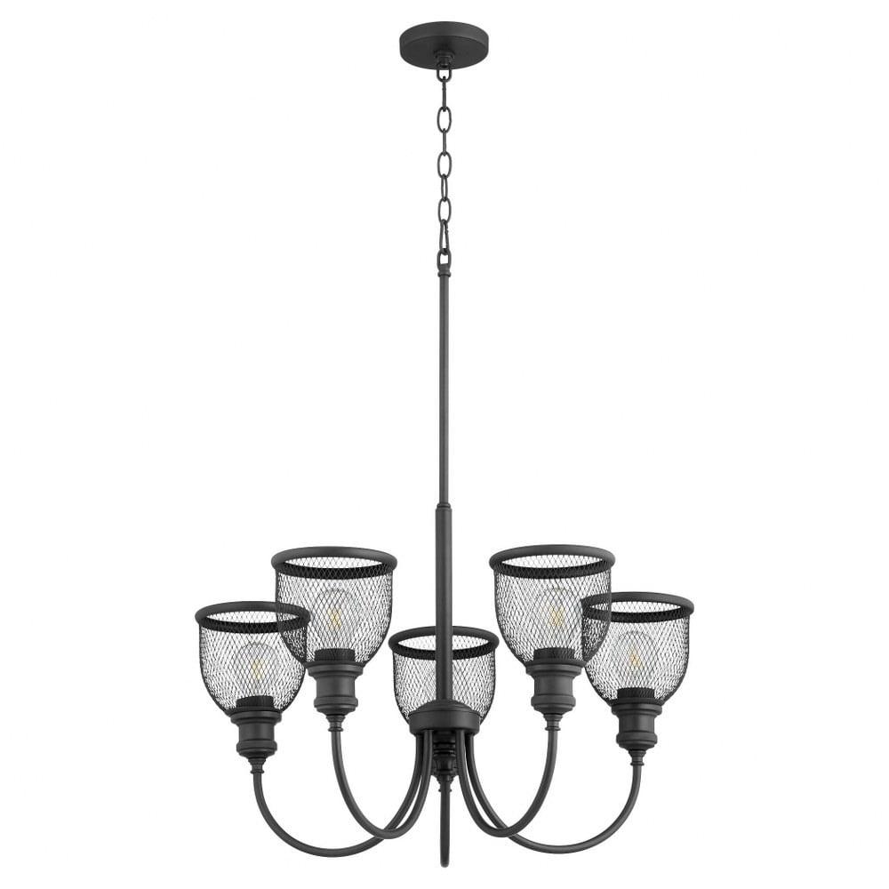 Black Cage 26" Transitional 5-Light Chandelier