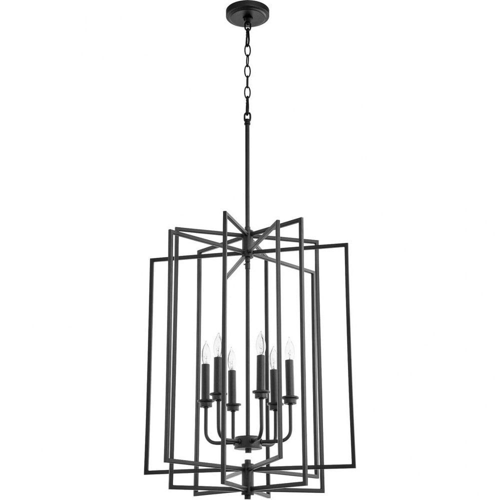 Hammond Transitional Textured Black 6-Light Indoor/Outdoor Pendant