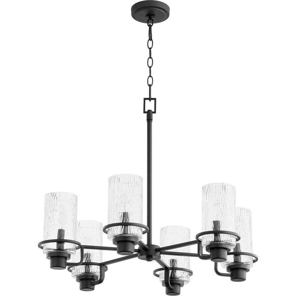 Noir Black 6-Light Chandelier with Glass Shades