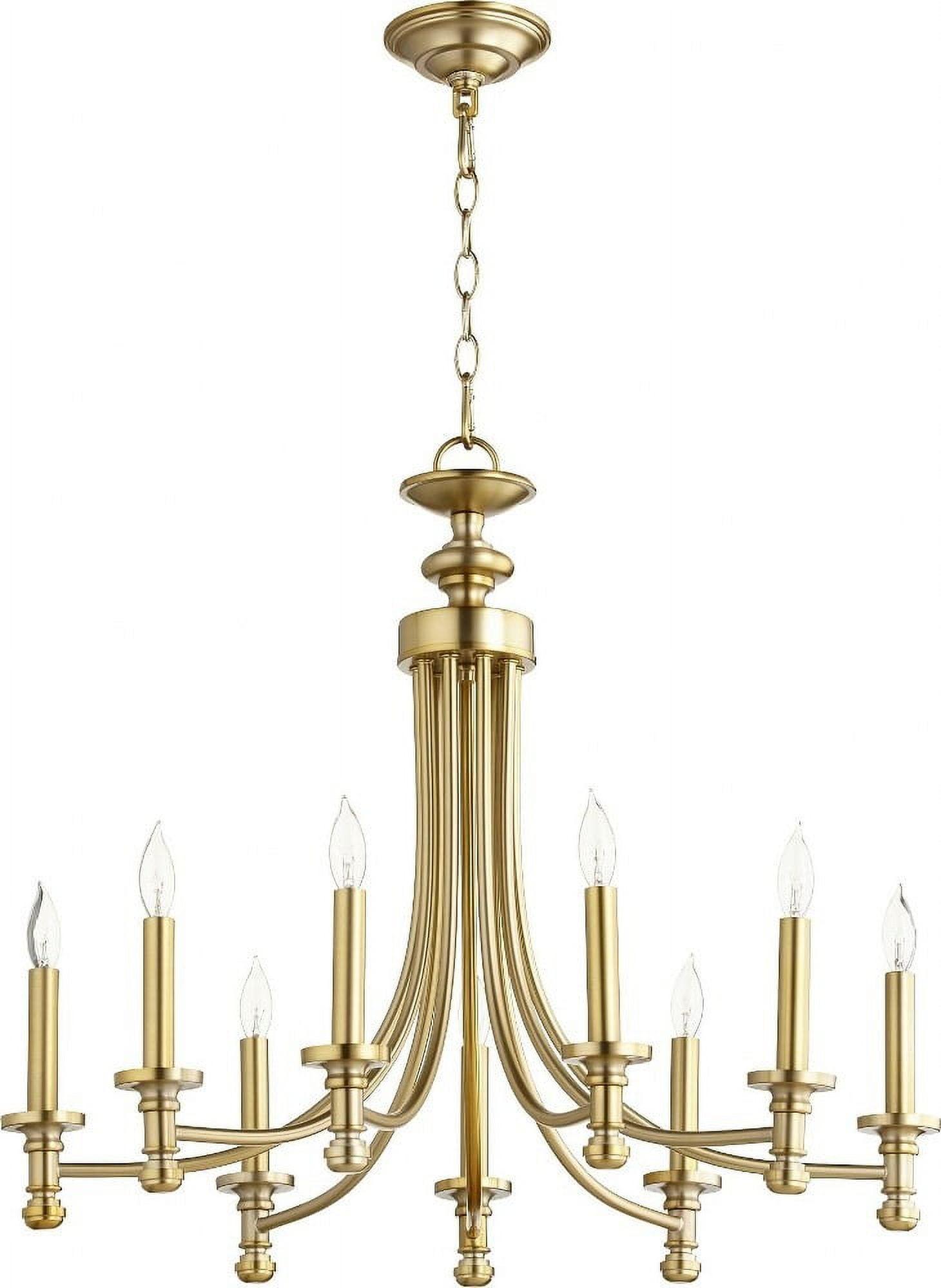 Aged Brass Crystal 9-Light Candle Chandelier